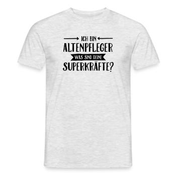 Ich Bin Altenpfleger Was Sind Deine Superkräfte - Men's T-Shirt - heather grey - Front - AI Model Male 178 dark (178cm)