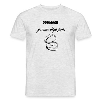 Déjà pris - T-shirt homme - gris chiné - Devant - AI Model Male 178 dark (178cm)
