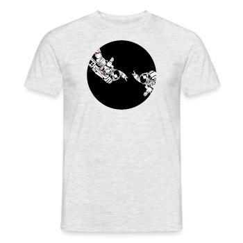 Astronaut friends - Men's T-Shirt - heather grey - Front - AI Model Male 178 dark (178cm)