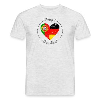Logo coeur du Portugal et de l’Allemagne - T-shirt homme - gris chiné - Devant - AI Model Male 178 dark (178cm)