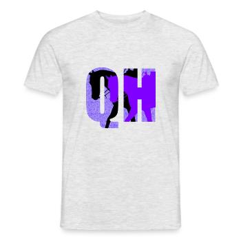 QH-lila-schwarz - Männer T-Shirt - Grau meliert - Vorne - AI Model Male 178 dark (178cm)