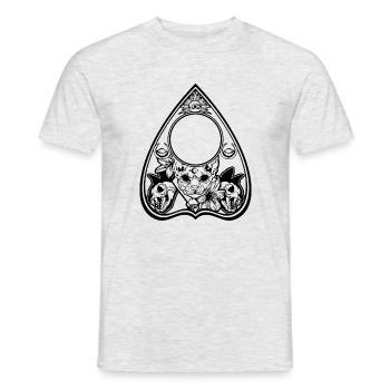 Ouija Planchette sphynx Katze Halloween - Männer T-Shirt - Grau meliert - Vorne - AI Model Male 178 dark (178cm)