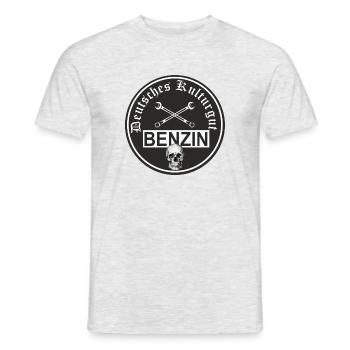 Deutsches Kulturgut Ich fahre Benzin - Männer T-Shirt - Grau meliert - Vorne - AI Model Male 178 dark (178cm)