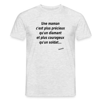 une maman - T-shirt homme - gris chiné - Devant - AI Model Male 178 dark (178cm)