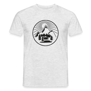 Pfadfinder Zeltlager Camping - Männer T-Shirt - Grau meliert - Vorne - AI Model Male 178 dark (178cm)