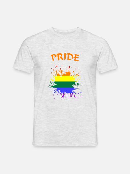 LGBTQ Pride Kleks splash - Männer T-Shirt - Grau meliert