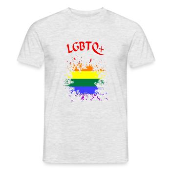 LGBTQ - Männer T-Shirt - Grau meliert - Vorne - AI Model Male 178 dark (178cm)