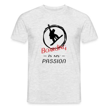 Boarding is my passion - Männer T-Shirt - Grau meliert - Vorne - AI Model Male 178 dark (178cm)
