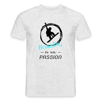 Boarding Snowboarding - Männer T-Shirt - Grau meliert - Vorne - AI Model Male 178 dark (178cm)