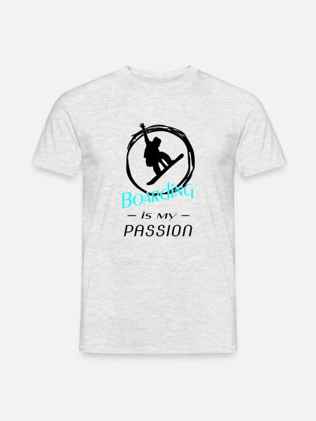 Boarding Snowboarding - Männer T-Shirt - Grau meliert