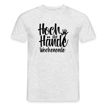Fête de fin de semaine mains fortes disant cadeau - T-shirt homme - gris chiné - Devant - AI Model Male 178 dark (178cm)