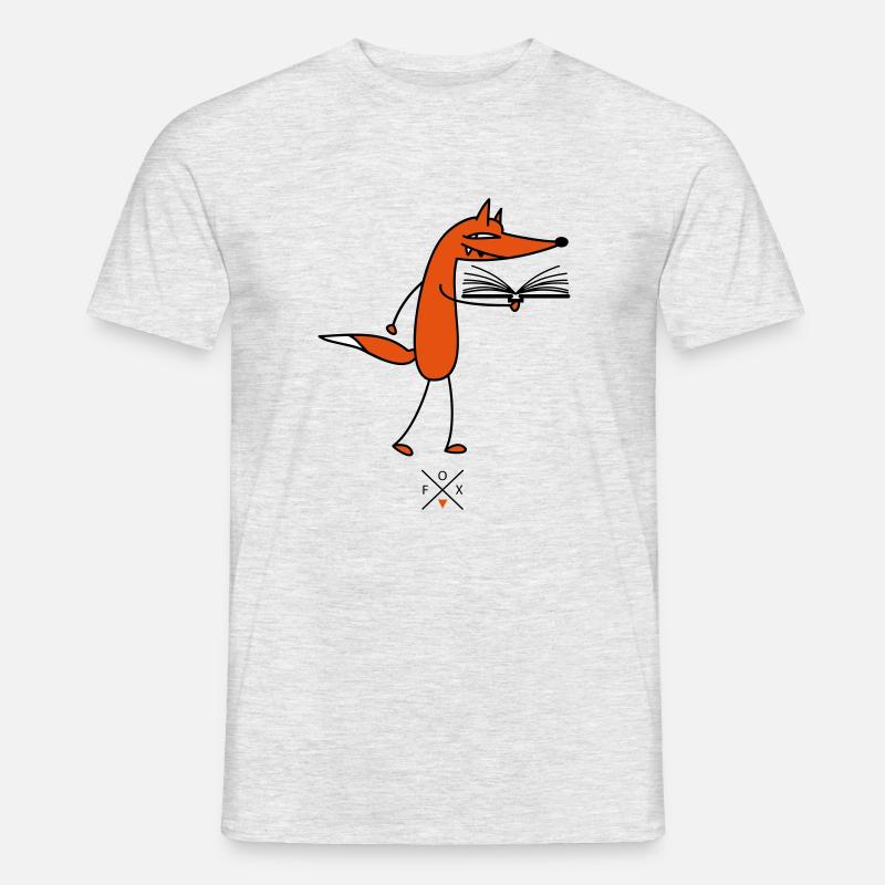 Schlauer Leser - Männer T-Shirt - Grau meliert