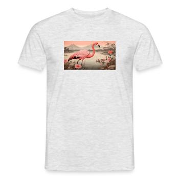 Flamingo (no4) - Japanese - T-shirt homme - gris chiné - Devant - AI Model Male 178 dark (178cm)