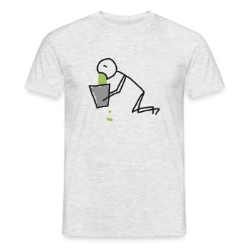 shirt stillpuking transparent PIC 1 - Männer T-Shirt - Grau meliert - Vorne - AI Model Male 178 dark (178cm)