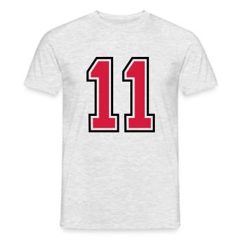 11 sports jersey football number - Mænd T-shirt - grå meleret - Foran - AI Model Male 178 dark (178cm)