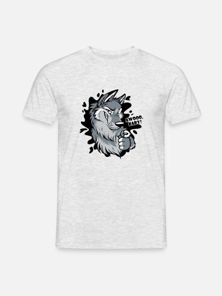 Awooo Baby - Männer T-Shirt - Grau meliert