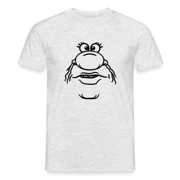 funny face cartoon cartoon clip big nose - Men's T-Shirt - heather grey - Front - AI Model Male 178 dark (178cm)