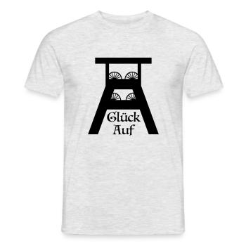 Glück auf, Förderturm, Ruhrgebiet, Zeche, Ruhrpott - Männer T-Shirt - Grau meliert - Vorne - AI Model Male 178 dark (178cm)