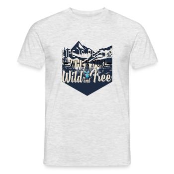 Wildnis , Wild und Frei - Männer T-Shirt - Grau meliert - Vorne - AI Model Male 178 dark (178cm)