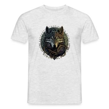 Viking Wolf Odin’s Valhalla Scandinavian Spirit - T-shirt homme - gris chiné - Devant - AI Model Male 178 dark (178cm)