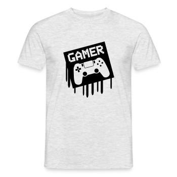 gamer - Men's T-Shirt - heather grey - Front - AI Model Male 178 dark (178cm)