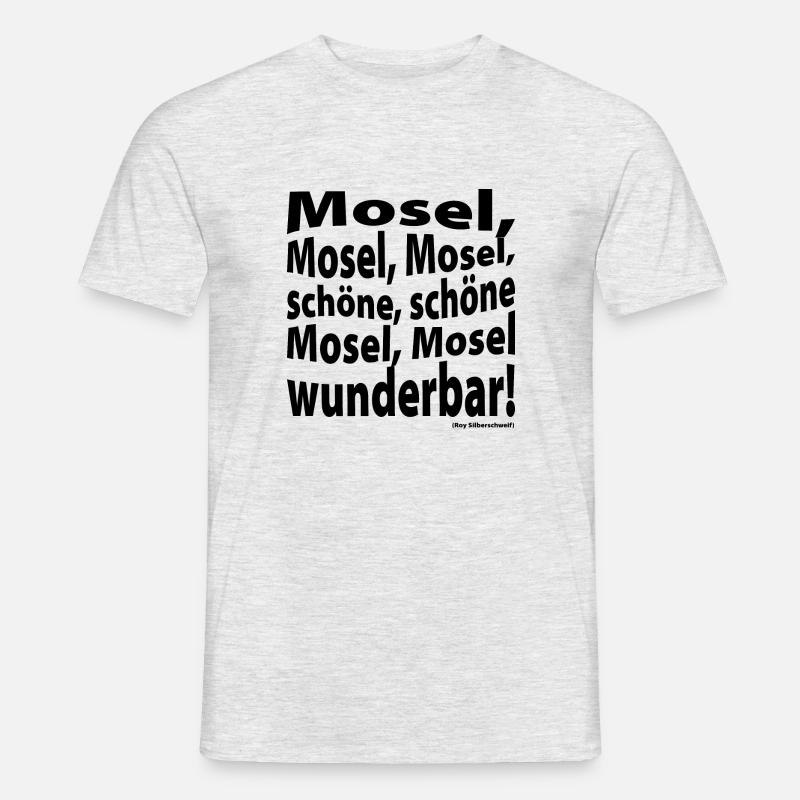 Schöne Mosel wunderbar - black Front - Männer T-Shirt - Grau meliert