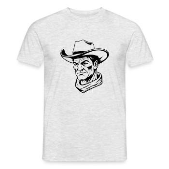 vintage macho USA cowboy head - Men's T-Shirt - heather grey - Front - AI Model Male 178 dark (178cm)