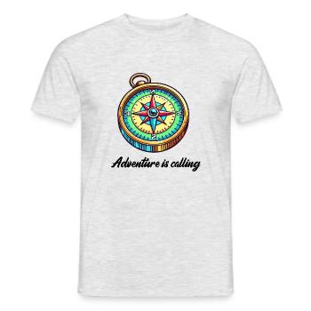 Boussole Aventure - T-shirt homme - gris chiné - Devant - AI Model Male 178 dark (178cm)
