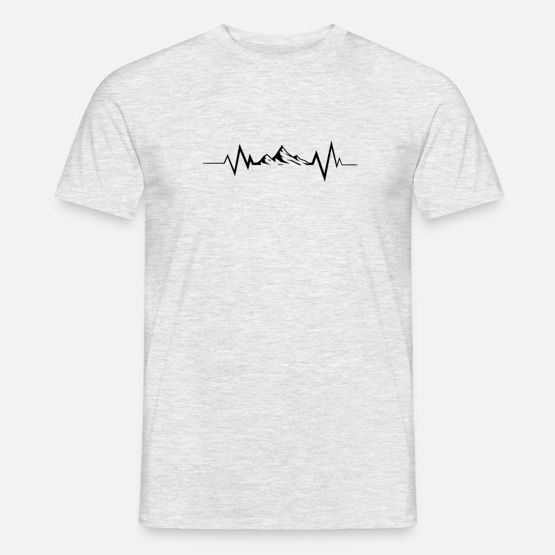 Mountain Pulse - Männer T-Shirt - Grau meliert