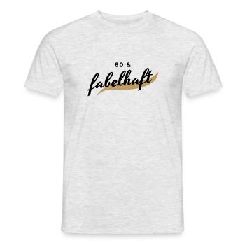 80. Geburtstag, 80 & fabelhaft - Männer T-Shirt - Grau meliert - Vorne - AI Model Male 178 dark (178cm)