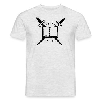 Book - Men's T-Shirt - heather grey - Front - AI Model Male 178 dark (178cm)