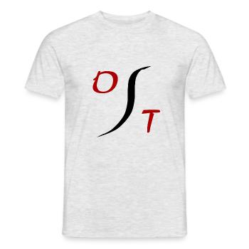 Over Th!nker O/T Design - Männer T-Shirt - Grau meliert - Vorne - AI Model Male 178 dark (178cm)