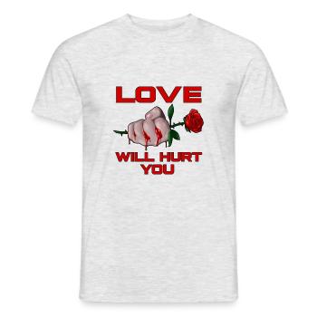 Love Will Hurt You - Men's T-Shirt - heather grey - Front - AI Model Male 178 dark (178cm)