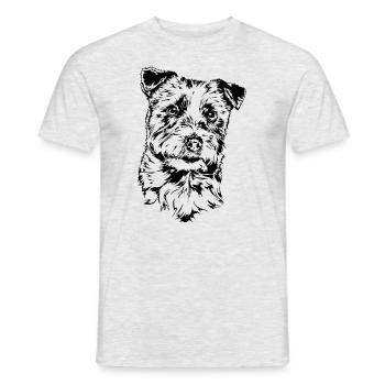 JACK RUSSELL TERRIER Chien canin à poil dur Wilsigns - T-shirt homme - gris chiné - Devant - AI Model Male 178 dark (178cm)