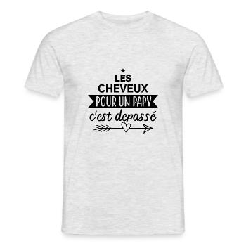 Les cheveux pour un papy c est dépassé - cadeau - T-shirt homme - gris chiné - Devant - AI Model Male 178 dark (178cm)