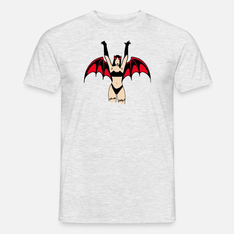 Dämonenmädchen - Männer T-Shirt - Grau meliert