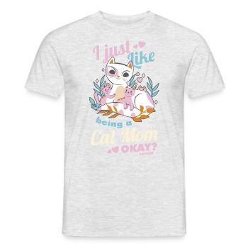 beste Katzenmama Katzendame Katzenbesitzer Geschen - Männer T-Shirt - Grau meliert - Vorne - AI Model Male 178 dark (178cm)