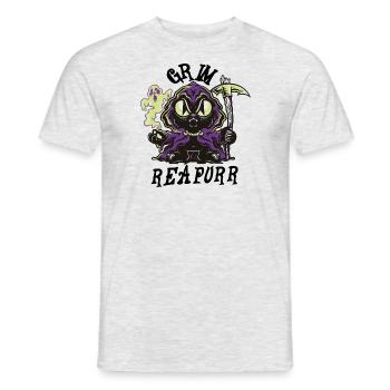 Halloween Katze Katzen Grim Reapurr - Männer T-Shirt - Grau meliert - Vorne - AI Model Male 178 dark (178cm)