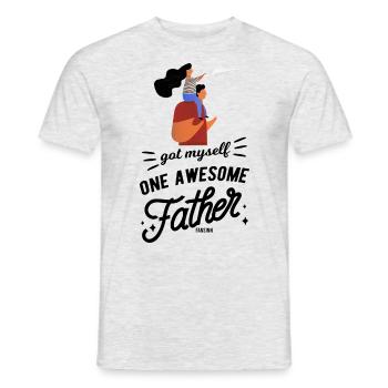 Father Child Daughter Girl - Men's T-Shirt - heather grey - Front - AI Model Male 178 dark (178cm)