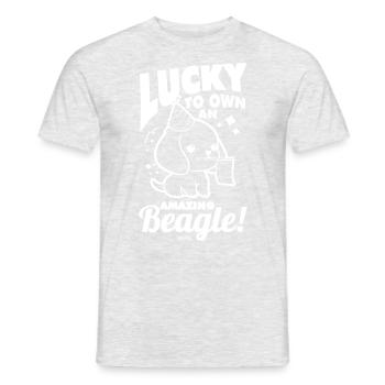 Beagle Design pour les enfants - T-shirt homme - gris chiné - Devant - AI Model Male 178 dark (178cm)