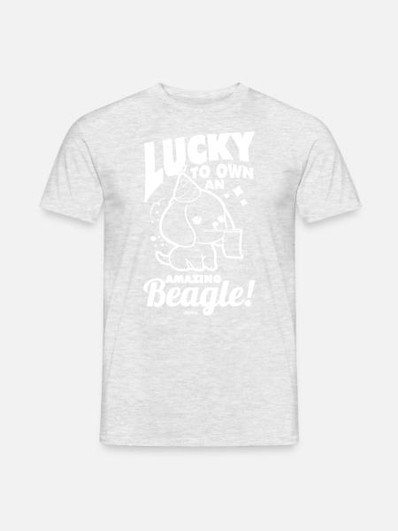 Beagle Design für Kinder - Männer T-Shirt - Grau meliert
