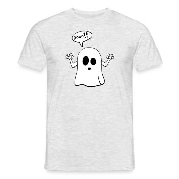 Ghost halloween booo - Men's T-Shirt - heather grey - Front - AI Model Male 178 dark (178cm)