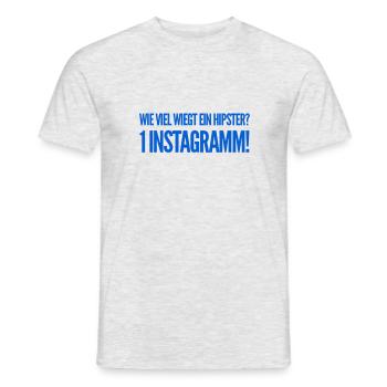 Wie viel wiegt ein Hipster? 1 Instagramm! NEU NEW - Männer T-Shirt - Grau meliert - Vorne - AI Model Male 178 dark (178cm)
