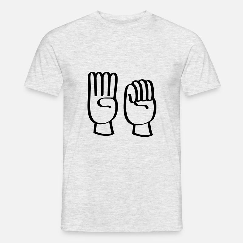 Häusliche Gewalt oder häusliche Gewalt stoppen. - Männer T-Shirt - Grau meliert