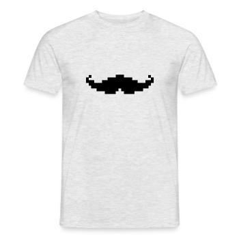 moustache pixel geek - Men's T-Shirt - heather grey - Front - AI Model Male 178 dark (178cm)