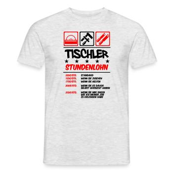 Stundenlohn | Tischler - Männer T-Shirt - Grau meliert - Vorne - AI Model Male 178 dark (178cm)