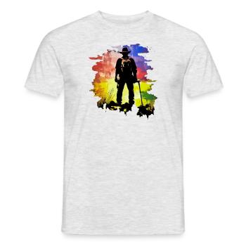 Schatzsucher mit Metalldetektor - Männer T-Shirt - Grau meliert - Vorne - AI Model Male 178 dark (178cm)