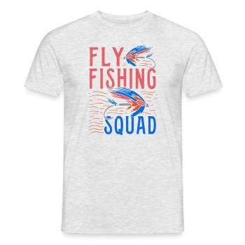 Escouade de pêche à la mouche Pêcheur - T-shirt homme - gris chiné - Devant - AI Model Male 178 dark (178cm)