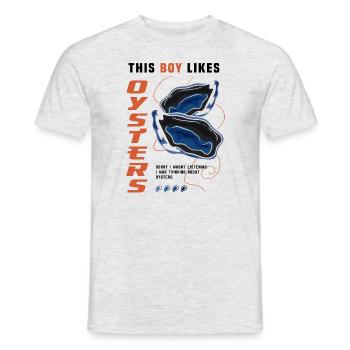 Boy Likes Oysters Ironic Seafood Lover - T-shirt homme - gris chiné - Devant - AI Model Male 178 dark (178cm)