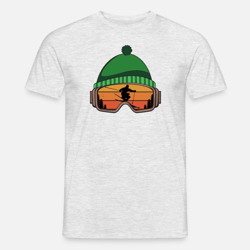 Ski - Männer T-Shirt - Grau meliert
